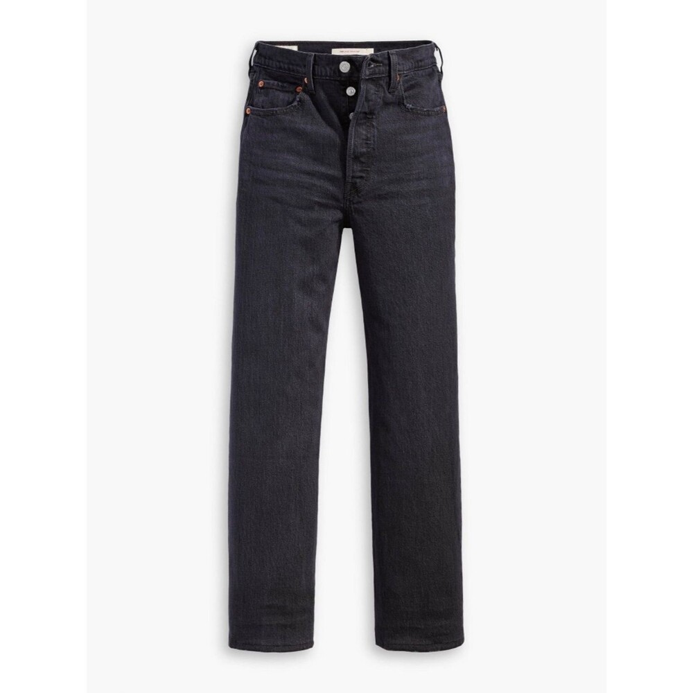 Levi's® Premium Ribcage Button Fly Straight Ankle Jeans - Black | 29x27